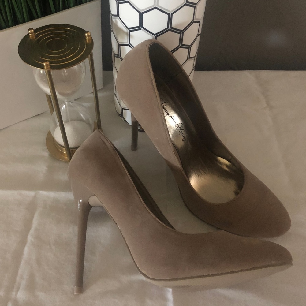 Nude Suede Pumps